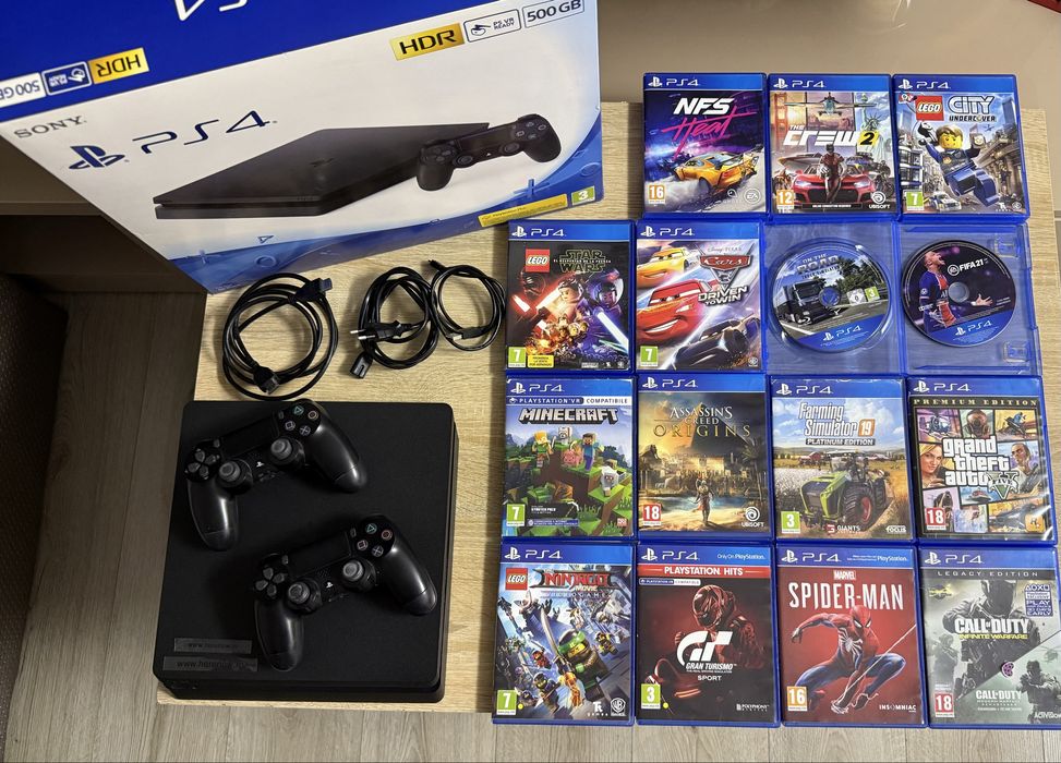 PS4 slim 500GB + 15 jocuri