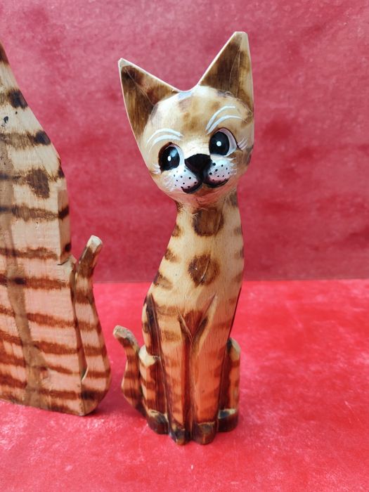 Pereche pisici din lemn