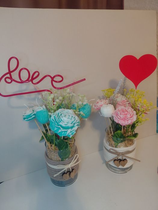 Buchet realizat din ceara de soia parfumata!