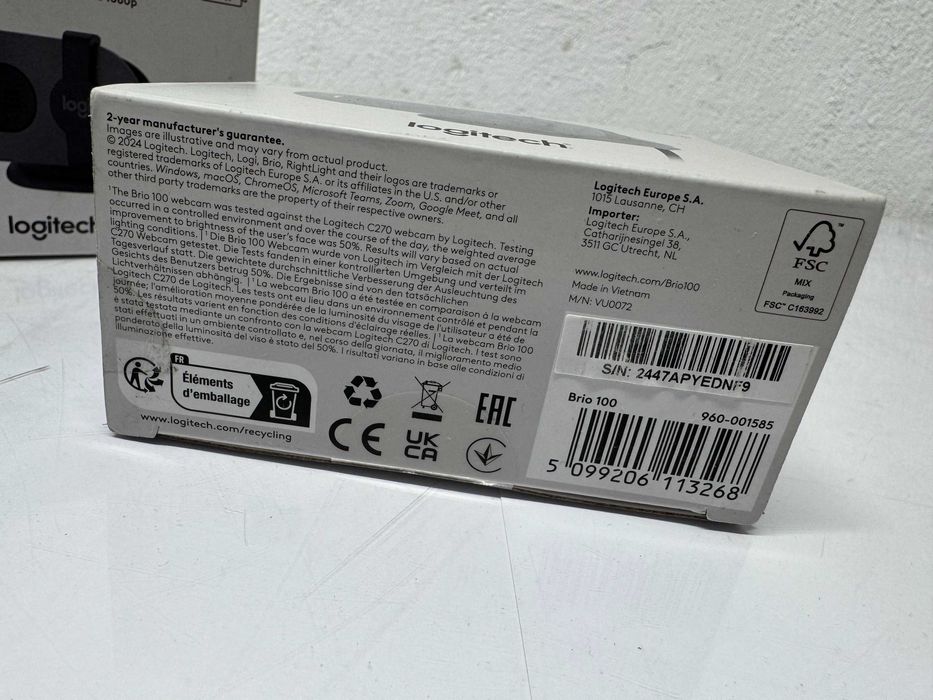 Kамера уеб - Logitech Brio 100 / 1920x1080 FullHD