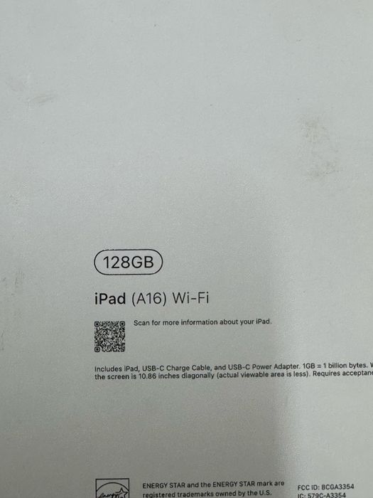 iPad A16,128GB wi fi
