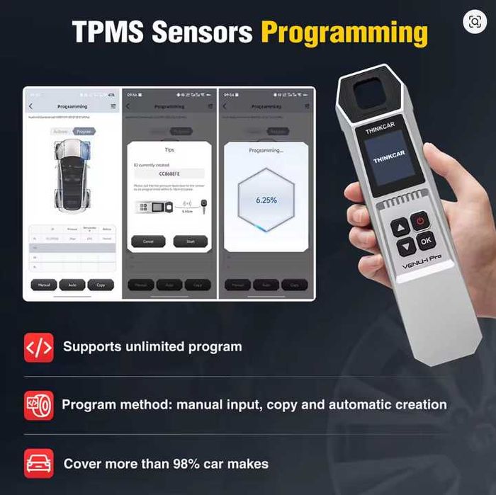 THINKCAR Venu iPRO за TPMS датчици