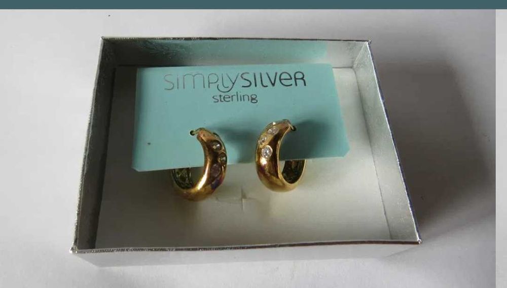 Cercei argint 925, placati cu aur 18k