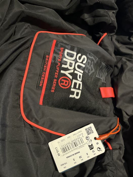 Superdry Зимно ново дамско дълго яке с етикет EU 38/UK size 10/ черно
