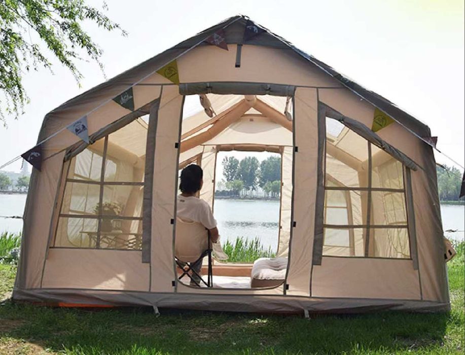 Cort gonflabil PROFESIONAL, camping, pescuit, aventura, 14 mp,