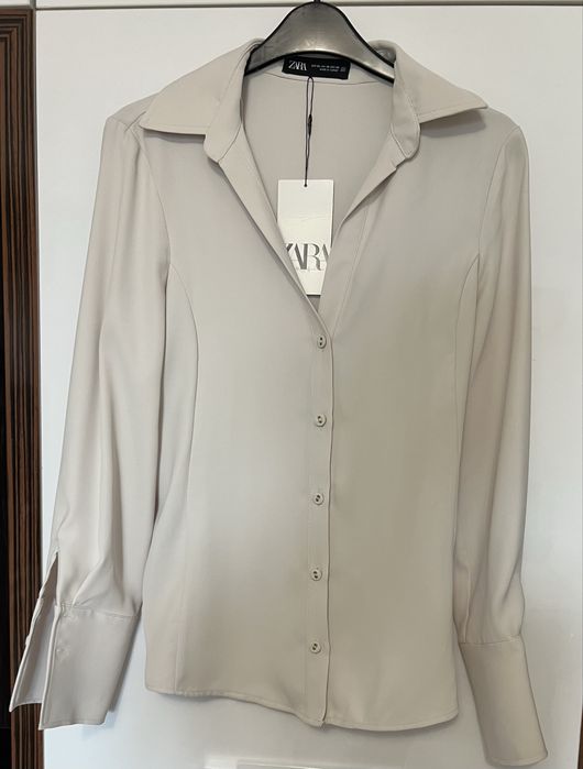 Camasa noua Zara , gri perla , XS