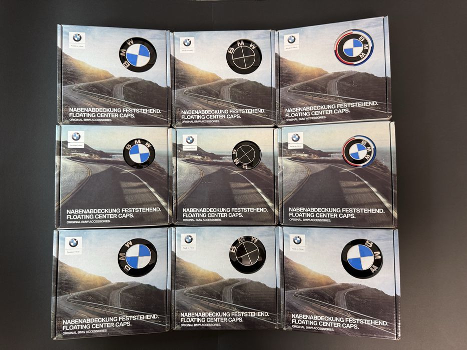 Capace rotative giroscopice BMW 56mm 68mm Alb Albastru Negru Aniversar