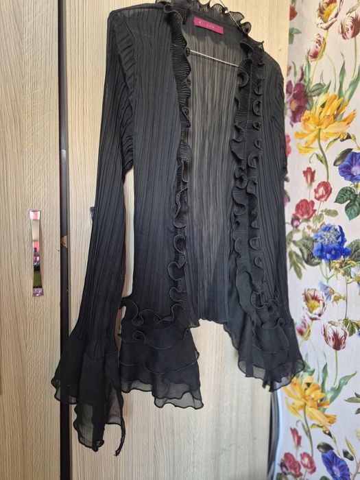Bolero negru plisat elegant