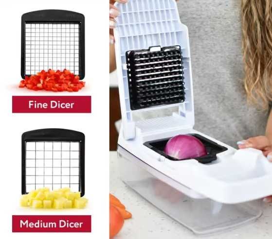 Feliator de legume mandolină răzătoare 9 în 1 – Alb