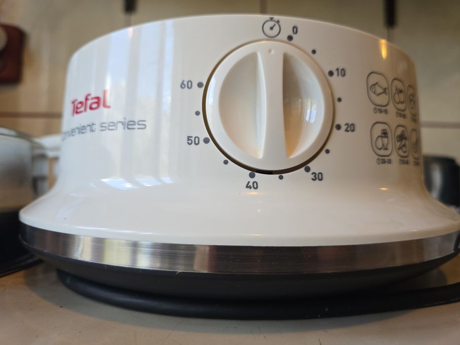 Aparat de gatit cu aburi Tefal VC145130, Timer, 6 litri, 900 W, Alb/Inox