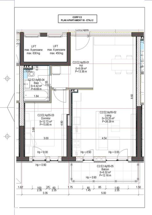 Apartament 2 camere/etaj 2/ 65mp utili / Valletta Towers / Craiova