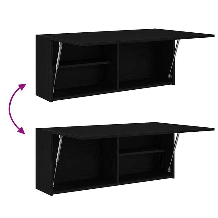 Dulap de baie suspendat, 100x25x40 cm, lemn stratificat, negru VidaXL