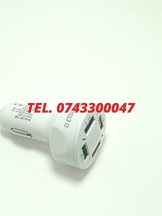 Incarcator Universal Masina Auto 4 Porturi Bricheta Usb Qc Fastcharge