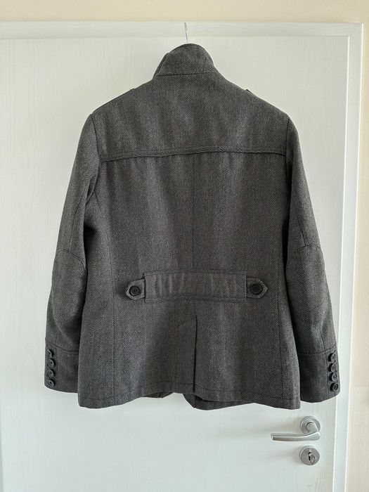 palton scurt H&M, 51% lana. marime EUR 50, gri inchis