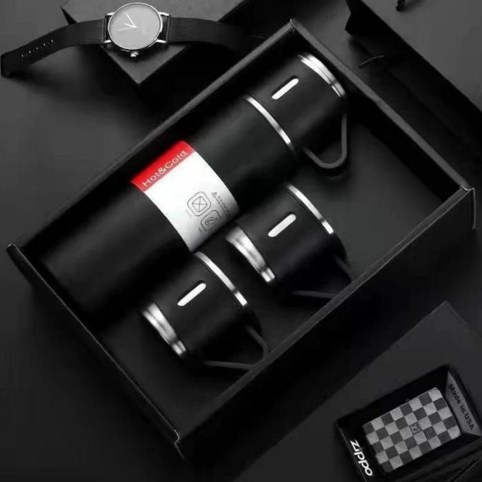 Термос из нержавеющей стали 316 +3кружки гравировка и логотип поставит