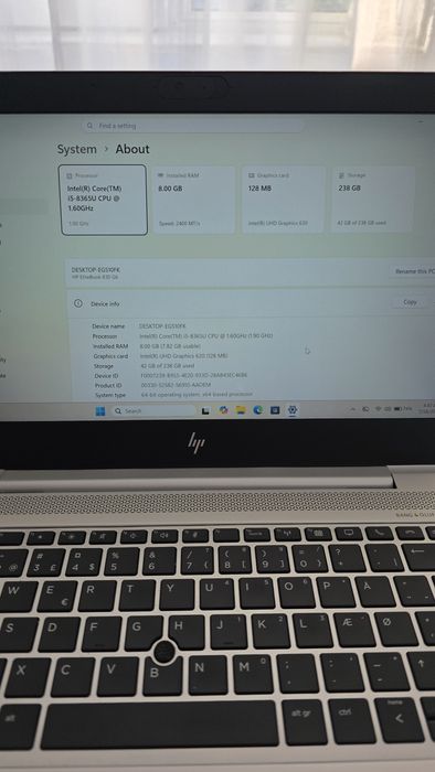 Hp EliteBook 830 G6 Intel i.5 8365U 8 gb ddr4!!