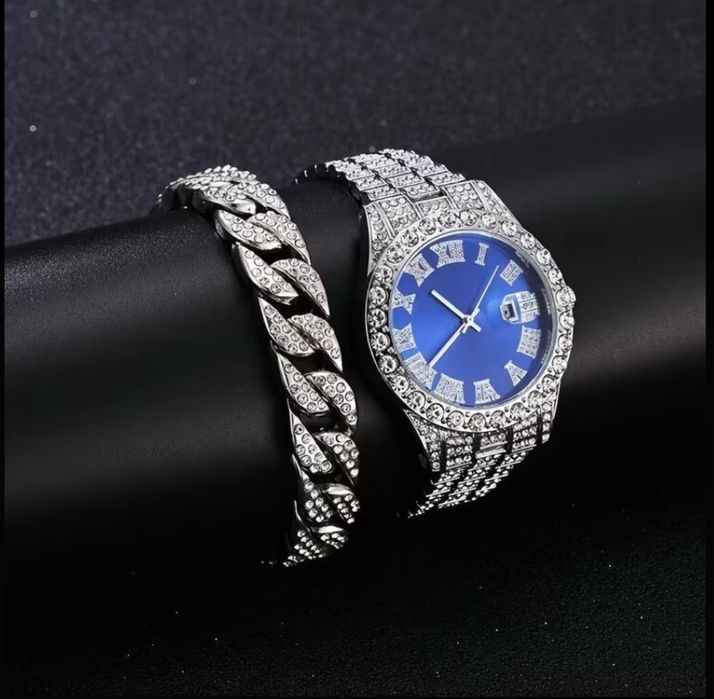 Мъжки луксозен бизнес часовник + подарък Гривна в комплект