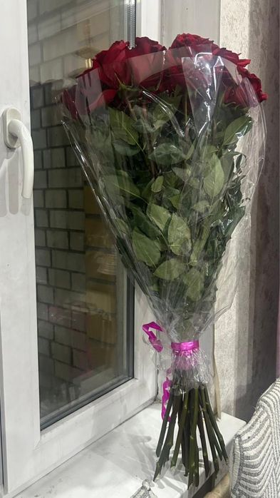 цветы роза 19 шт,свежий