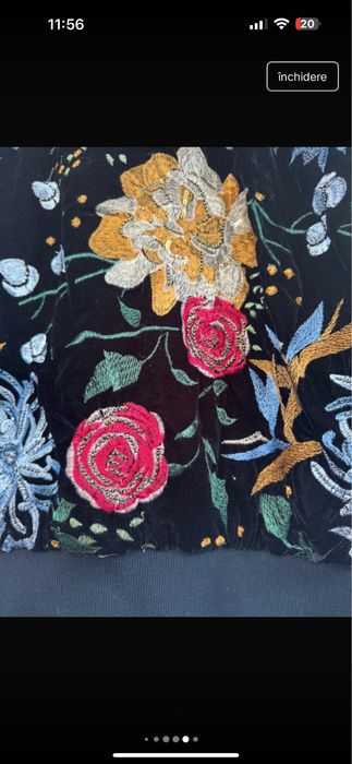 Geaca Mango brodata din catifea