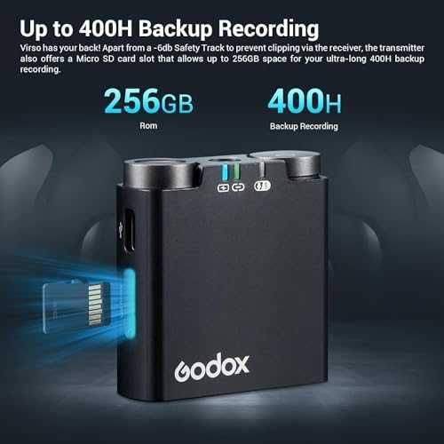 Нов GODOX Virso M2 Лаважен Микрофон с Шумоподтискане за видео влог