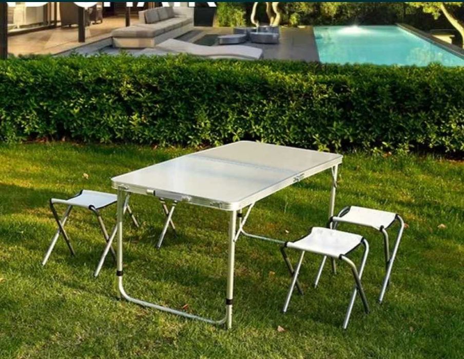 Нови Компект Сгъваема Маса и 4 стола Подсилени, Промоция от Вносител