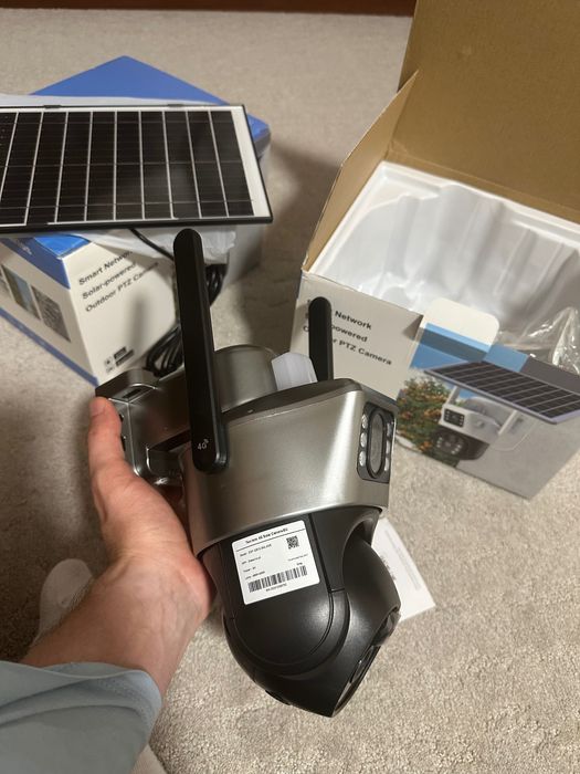 Camera video 4g dubla cu SIM si panou solar 2 bucati