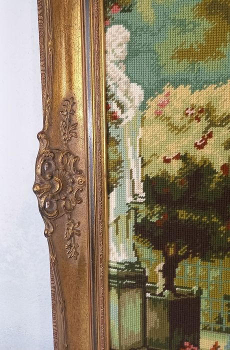 Голям стар гоблен с барокова рамка