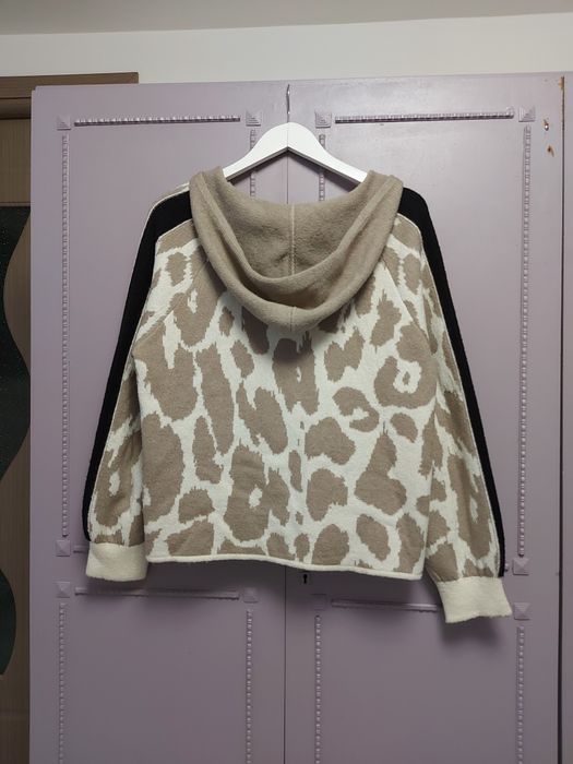 Cardigan/jachetă Monari, tricotată, cu gluga, mărimea XL, animal print