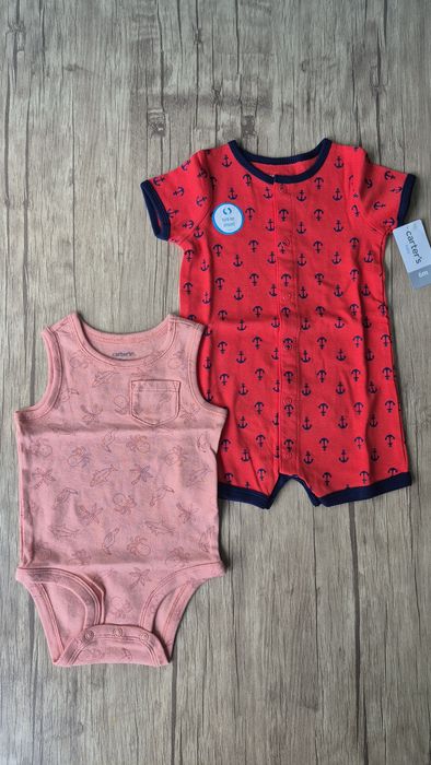 Новые боди и ромпер Carters, размер 6 мес, 61-69  см,  5.7-7.5 кг