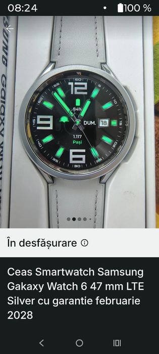 Ceas smartwatch Samsungg Galaxy Watch 6 Classic 47 mm LTE Silver cu garantie 2028