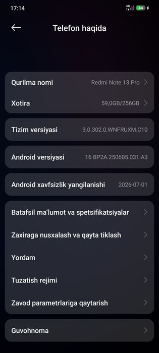 Redmi note 13 pro f/b  karopka bor