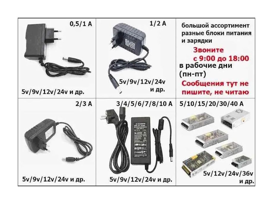 5В, 12В, 24В, 36В, 48В мощность разная есть - Блок питания.