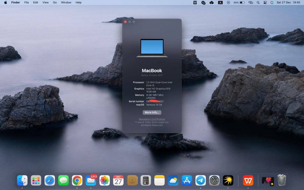 Macbook (air) 2017 12 inch 512GB 299$ 38 sikl