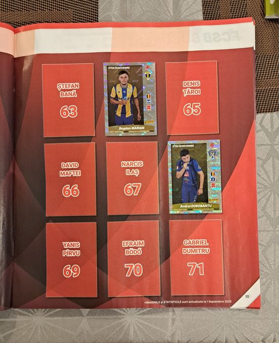 Album Superliga Panini + 114 stickere, pret negociabil