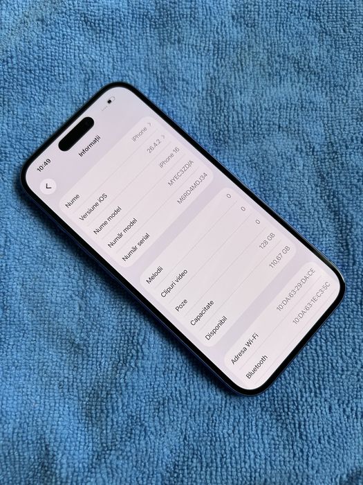 iPhone 16 128Gb 100Baterie 148Cicluri Impecabil Ultra marine