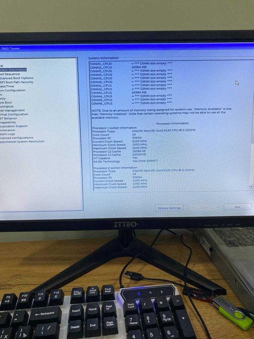 Dell Precision T7820 Server:2x Xeon 6130 32-core, 32GB RAM, 1TB SSD