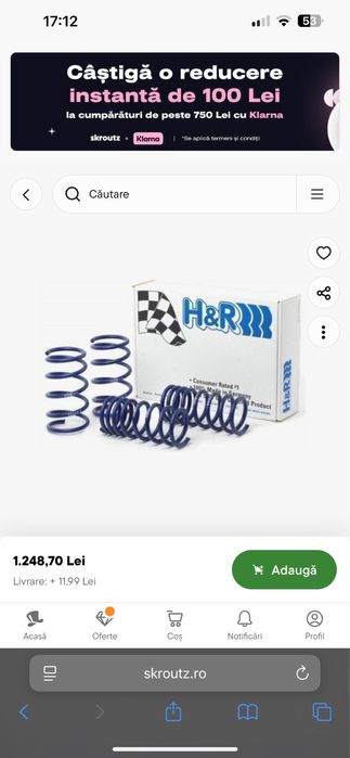 Vand arcuri H&R sport compatibile pentru Skoda, VW , Audi