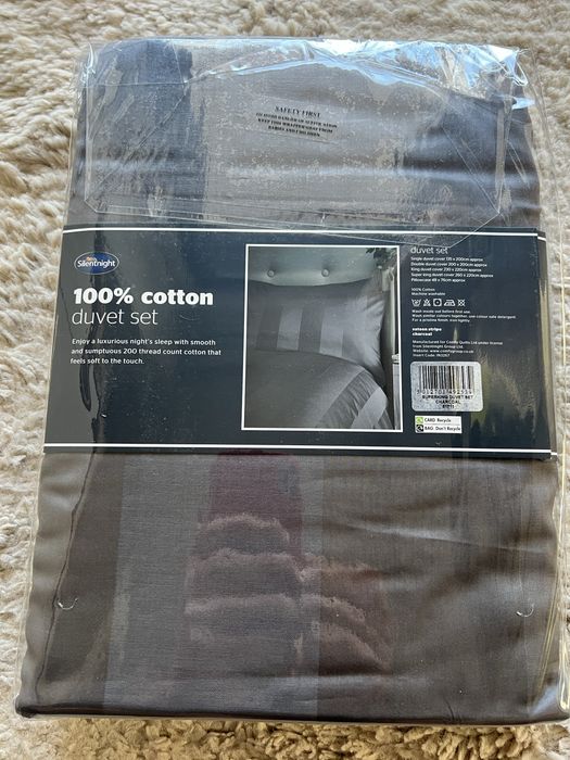 Lenjerie de pat Super King Bumbac 260x220cm noua