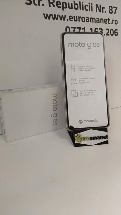 Telefon mobil Motorola g06, Dual SIM, 256GB, 4GB RAM, Tapestry -G-
