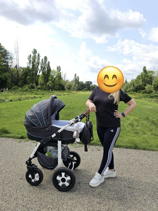 Carucior Krausman - 3 in 1 Ride Dark Grey-Turqoise – Testat ADAC