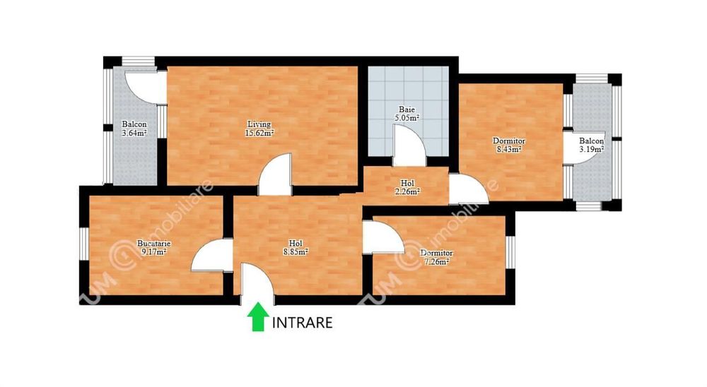 Apartament cu 3 camere decoamndate in zona Valea Aurie din Sibiu
