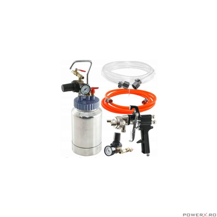 Pistol de vopsit pneumatic cu vas sub presiune, 2 litri, duza 2mm,