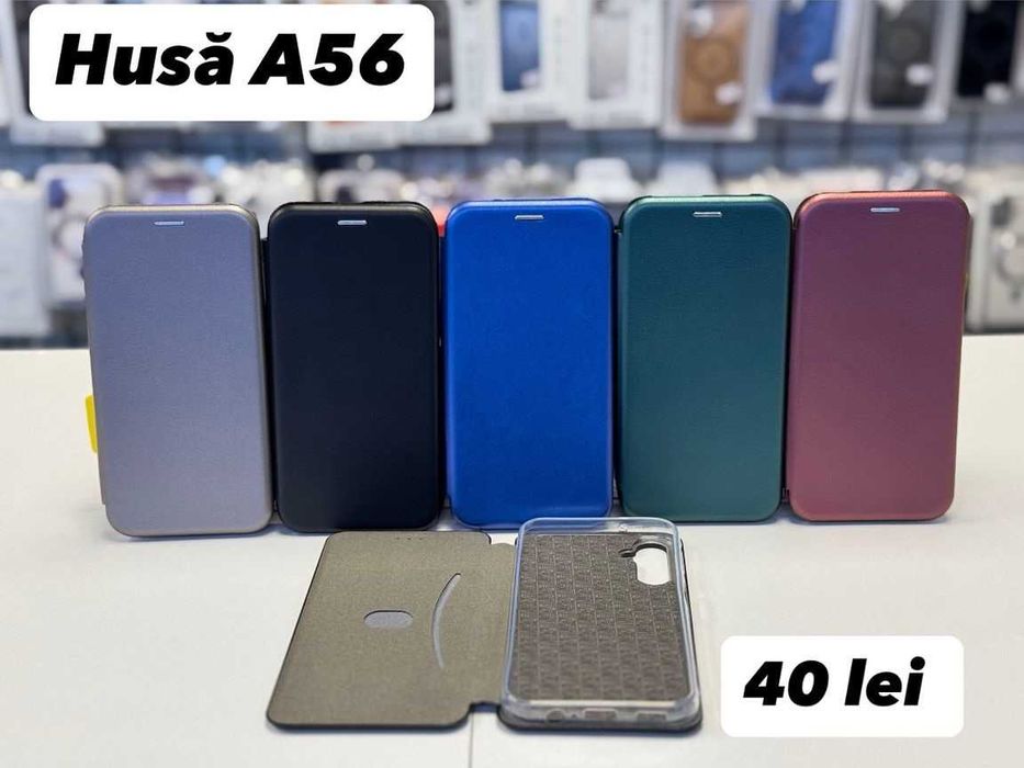 Husă tip carte, folie, cablu, încărcător Samsung A56