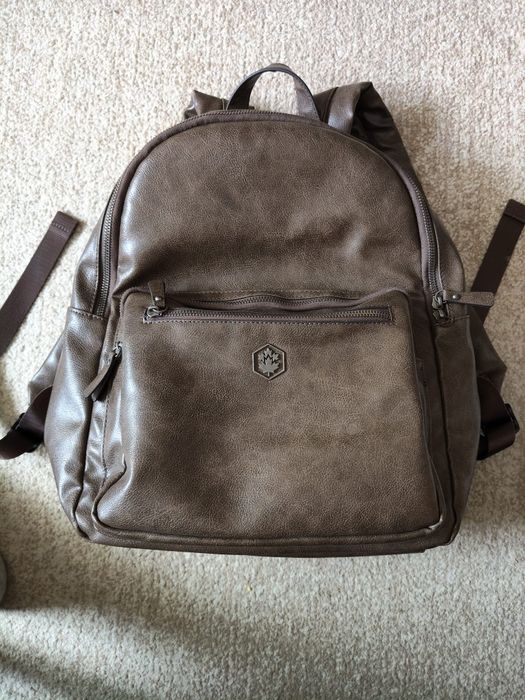 Rucsac bărbați/unisex Lumberjack Goose – Maro închis (Piele ecologică)
