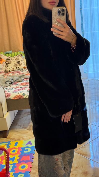 #138 Ново Палто от норка.Casiani.Визон.Естествена кожа с косъм.