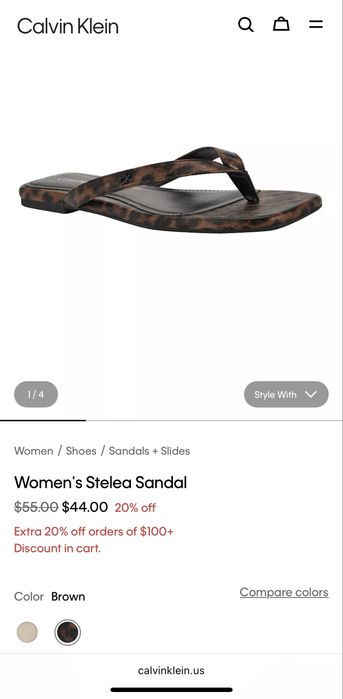 Шлепанцы Calvin Klein леопардовые 38