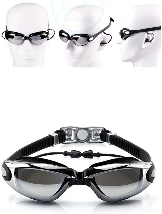 Ochelari de înot profesionali anti-aburire, cu dopuri de urechi atașat