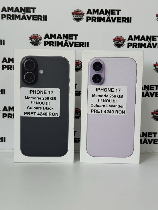 Iphone 17 NOU Sigilat 256 GB Black SI Lavander