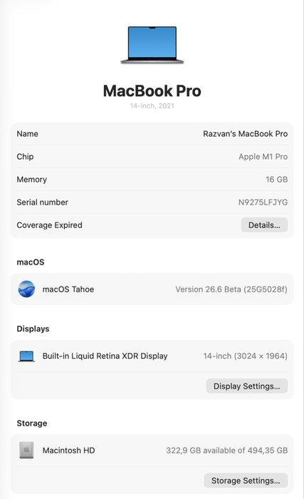 MacBook Pro 14” M1 Pro | 16GB RAM | 512GB SSD