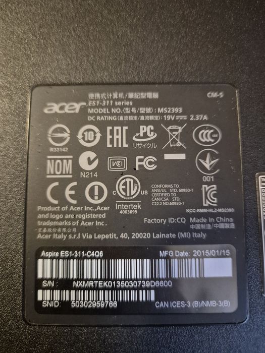 Acer Aspire ES1-311-C4Q6